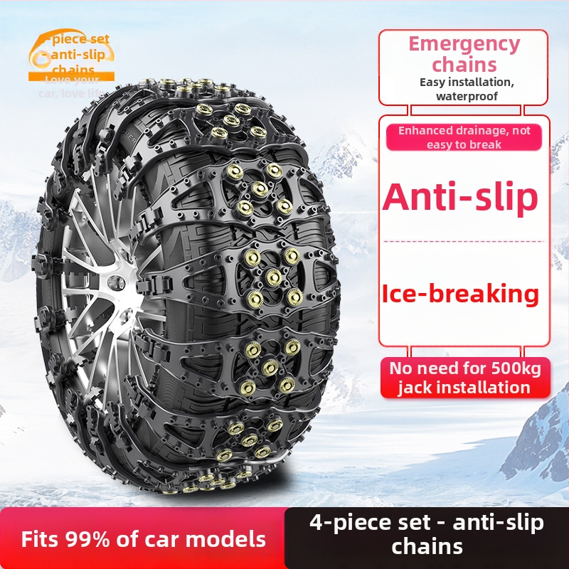 Csúszásgátló hólánc autókhoz és kis SUV-khoz, univerzális, gumiból készült, modell P180-2, cikkszám Ru126