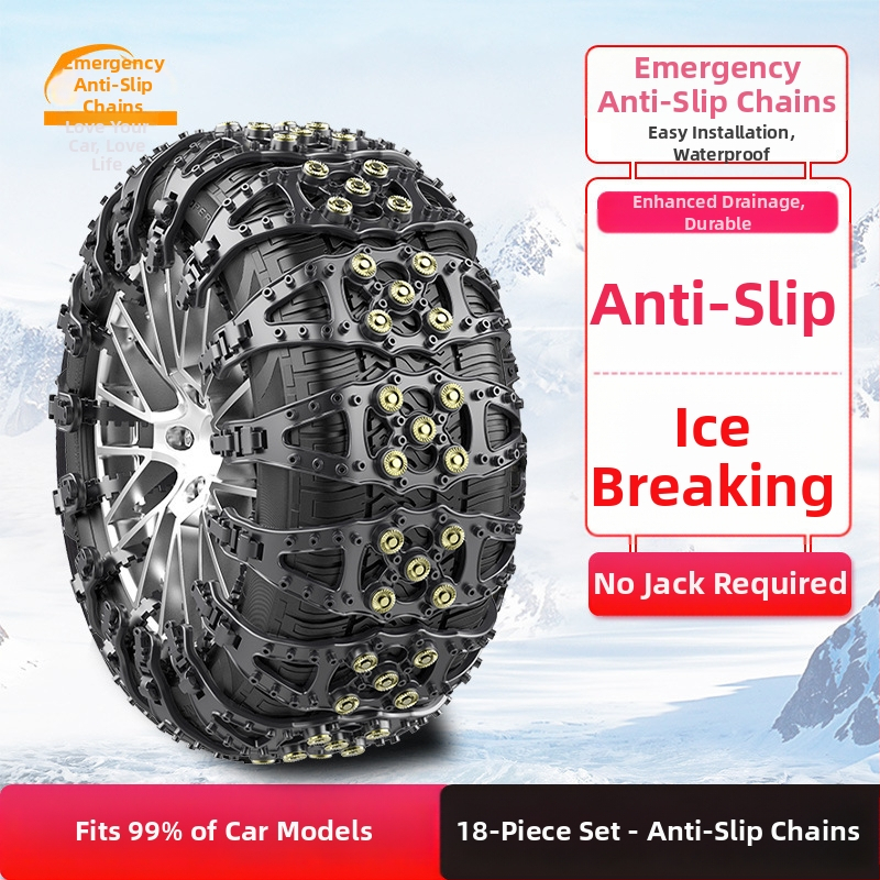 Csúszásgátló hólánc autókhoz és kis SUV-khoz, univerzális, gumiból készült, modell P180-2, cikkszám Ru126