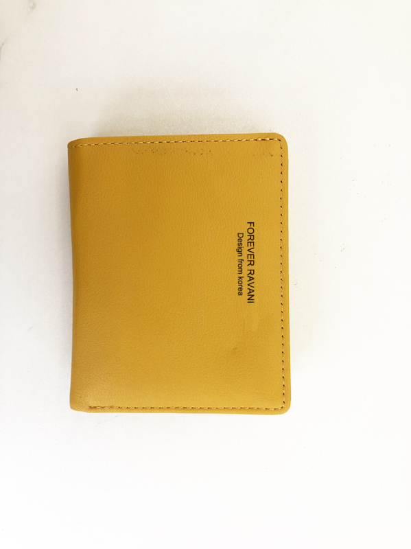 Portofel pentru monede cu fermoar, material PU, stil urban, model monocrom, căptușeală poliester-cotton