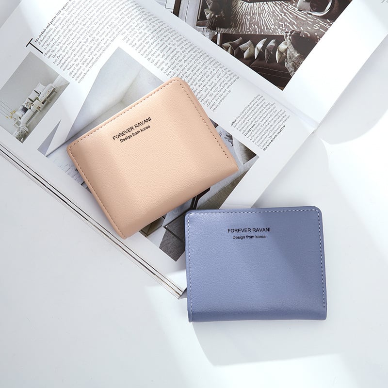 Portofel pentru monede cu fermoar, material PU, stil urban, model monocrom, căptușeală poliester-cotton