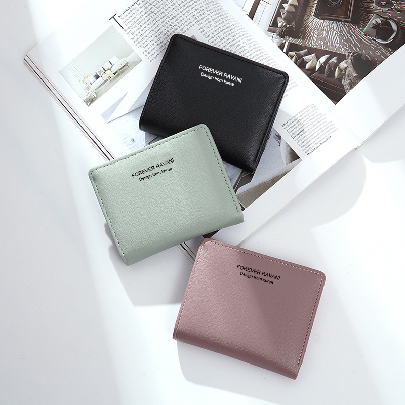 Portofel pentru monede cu fermoar, material PU, stil urban, model monocrom, căptușeală poliester-cotton