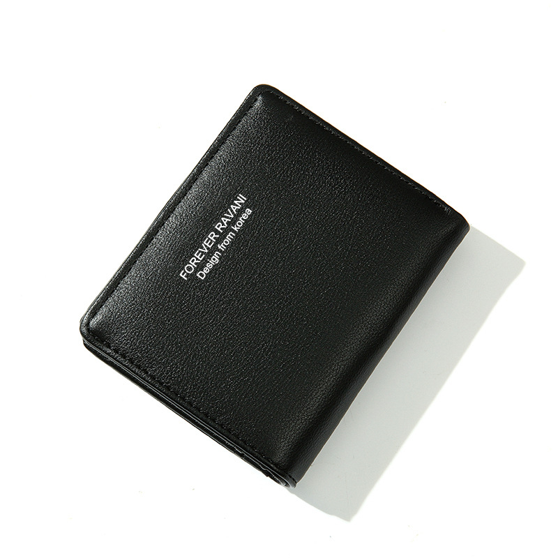 Portofel pentru monede cu fermoar, material PU, stil urban, model monocrom, căptușeală poliester-cotton