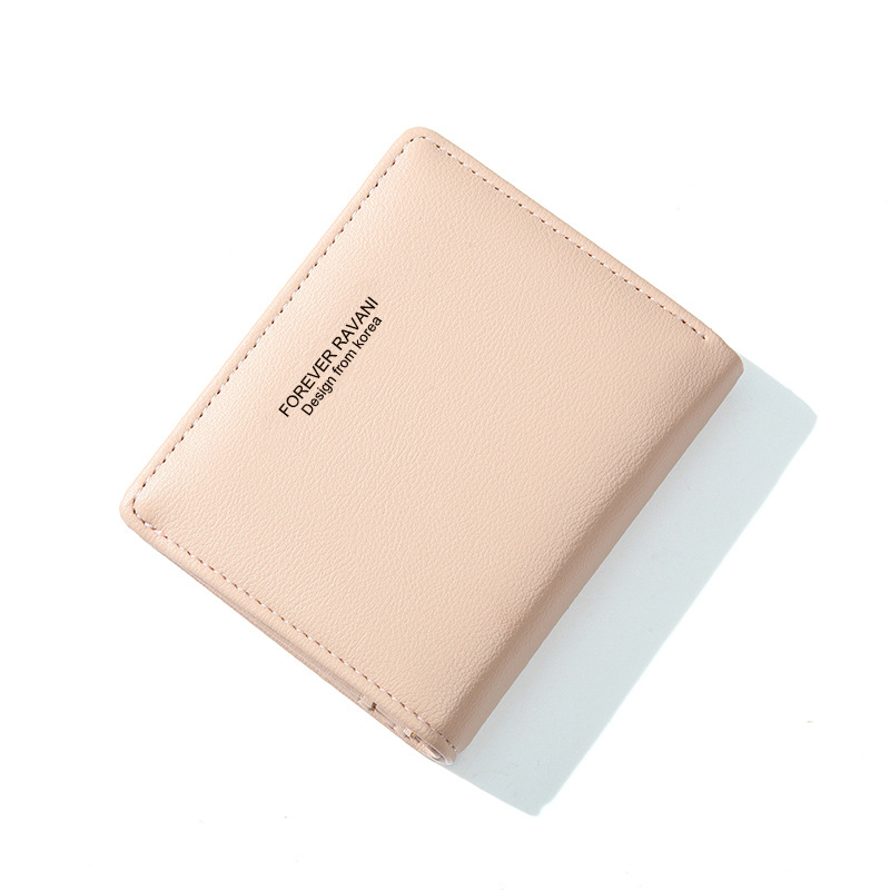 Portofel pentru monede cu fermoar, material PU, stil urban, model monocrom, căptușeală poliester-cotton