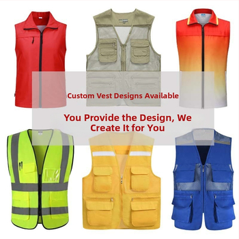 Γιλέκο από 100% βαμβάκι με V-λαιμό για εθελοντές, με κεντημένο λογότυπο — εργασιακό ρούχο, φερμουάρ, ίσιο κόψιμο