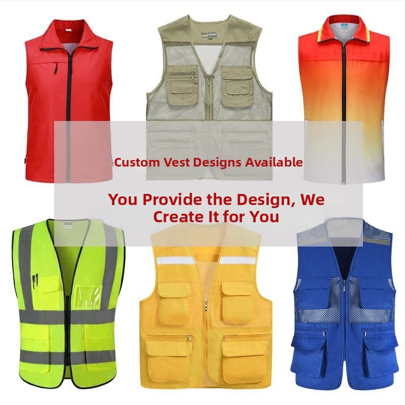 100% bavlnená V-krku bavlnená vesta pre dobrovoľníkov s vyšitým logom — pracovné oblečenie, zips, rovný strih