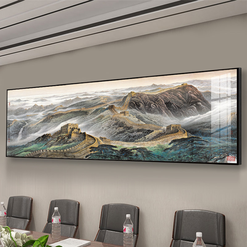 Πίνακας τοίχου σαλονιού με τοπίο, μονόπανελ σε μεταλλικό πλαίσιο, κεραμικά κρύσταλλα
