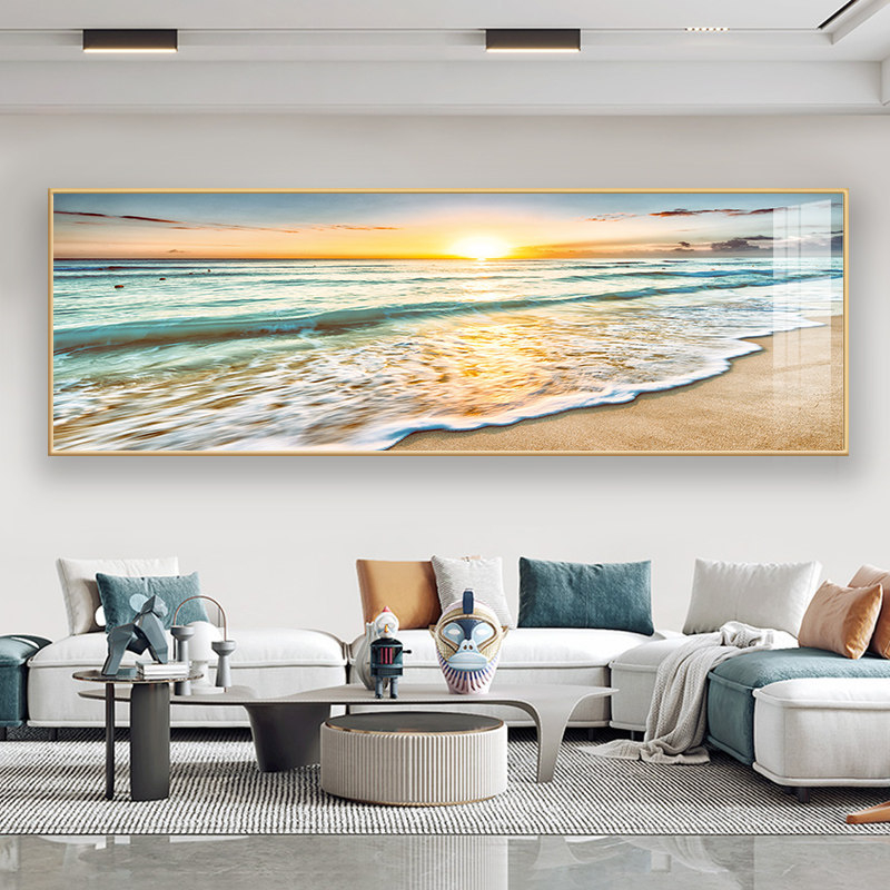 Πίνακας τοίχου σαλονιού με τοπίο, μονόπανελ σε μεταλλικό πλαίσιο, κεραμικά κρύσταλλα