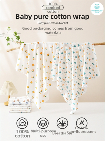 2 komada swaddle za novorođenčad – pamuk 95%+, uzorak životinja/cartoon, Klasa A, za sve sezone, mekano