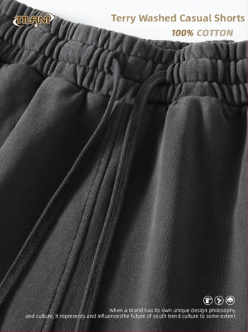 Ανδρικά και γυναικεία βαμβακερά σορτς με κορδόνι, χαλαρή γραμμή, μικροελαστικότητα, casual street style για καθημερινή χρήση