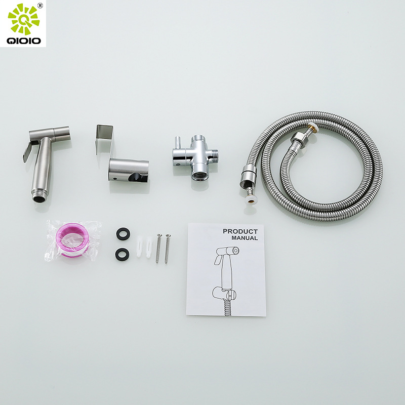 Set tuš-pištolj za WC od nehrđajućeg čelika, zidni montažni, YC-8533 model, funkcije: raspršivanje, masaža i kiša, 0-90°C