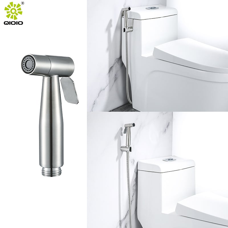 Set tuš-pištolj za WC od nehrđajućeg čelika, zidni montažni, YC-8533 model, funkcije: raspršivanje, masaža i kiša, 0-90°C
