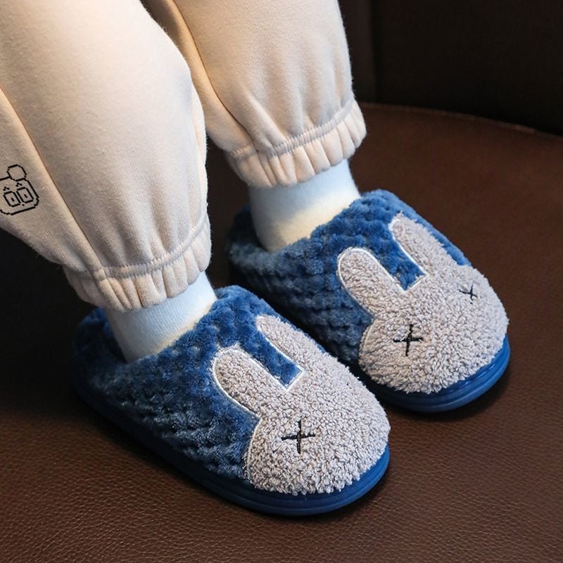 Gyermekek pamut belső használatra készült papucs, puha TPR talp, pamut felsőrész, mesefigurás mintázat, 1–3 éveseknek