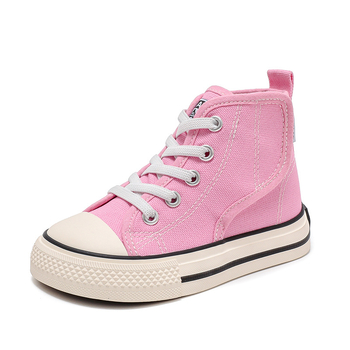 Παιδικά καμβά παπούτσια υψηλού ύψους με Velcro, Κορεατικό στυλ, διαπνέοντα, αντιολισθητική σόλα