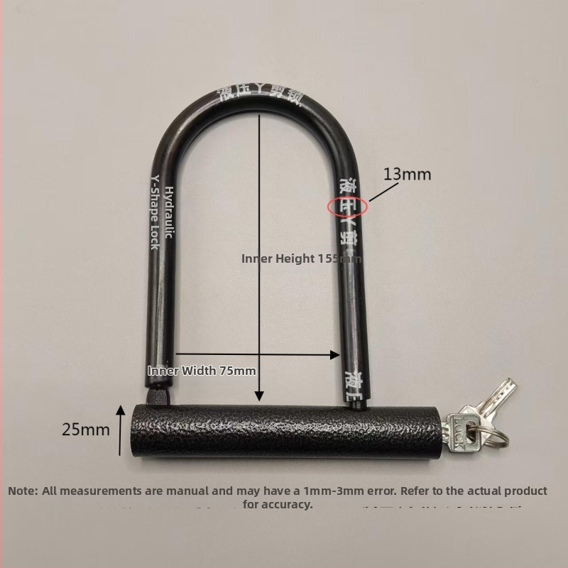 Κλειδαριά U-σχήματος για ηλεκτρικά ποδήλατα, μοτοποδήλατα, ποδήλατα και τρίκυκλα, μεταλλικό σώμα, υδραυλικός μηχανισμός διάτμησης, μάρκα Strength factory