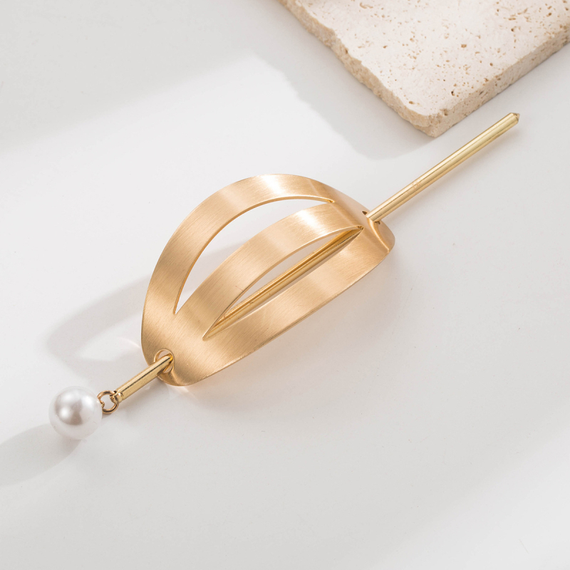 Agrafă de păr geometrică din aliaj, model ondulat concav-convex, stil modern minimalist, finisaj electroplacat