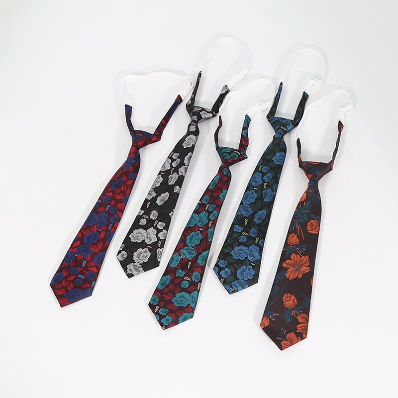 Kravata s cvjetnim jacquard uzorkom, unisex casual stil, veličina 33×7 cm, obične širine, materijal: poliester pređa, jacquard tkanina, oblik cvijeta.