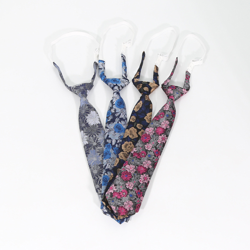Kravata s cvjetnim jacquard uzorkom, unisex casual stil, veličina 33×7 cm, obične širine, materijal: poliester pređa, jacquard tkanina, oblik cvijeta.