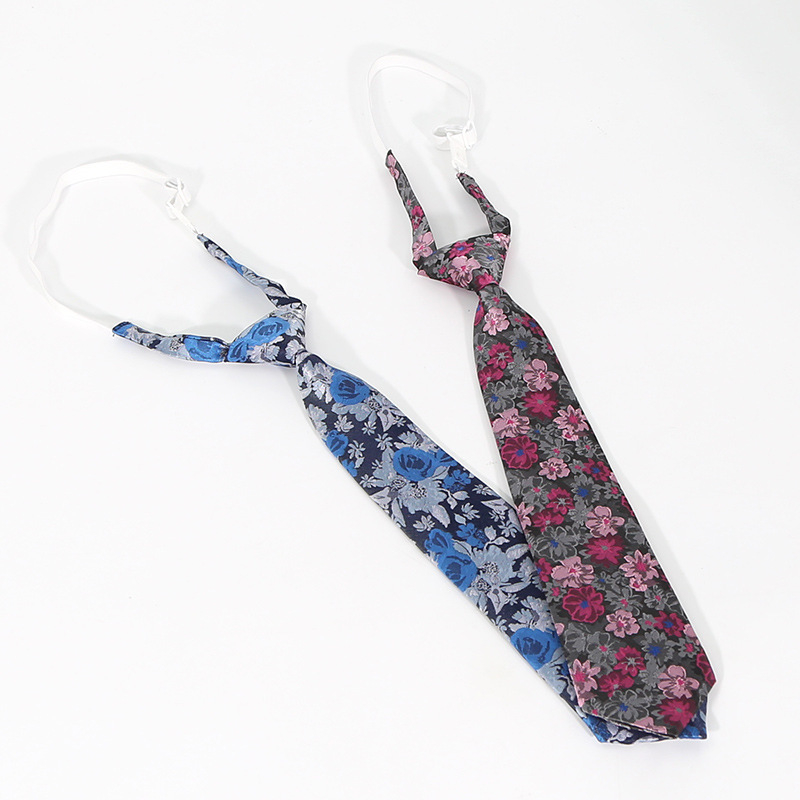 Kravata s cvjetnim jacquard uzorkom, unisex casual stil, veličina 33×7 cm, obične širine, materijal: poliester pređa, jacquard tkanina, oblik cvijeta.