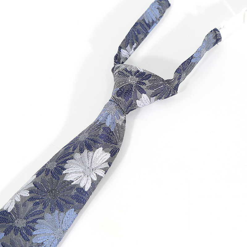 Kravata s cvjetnim jacquard uzorkom, unisex casual stil, veličina 33×7 cm, obične širine, materijal: poliester pređa, jacquard tkanina, oblik cvijeta.