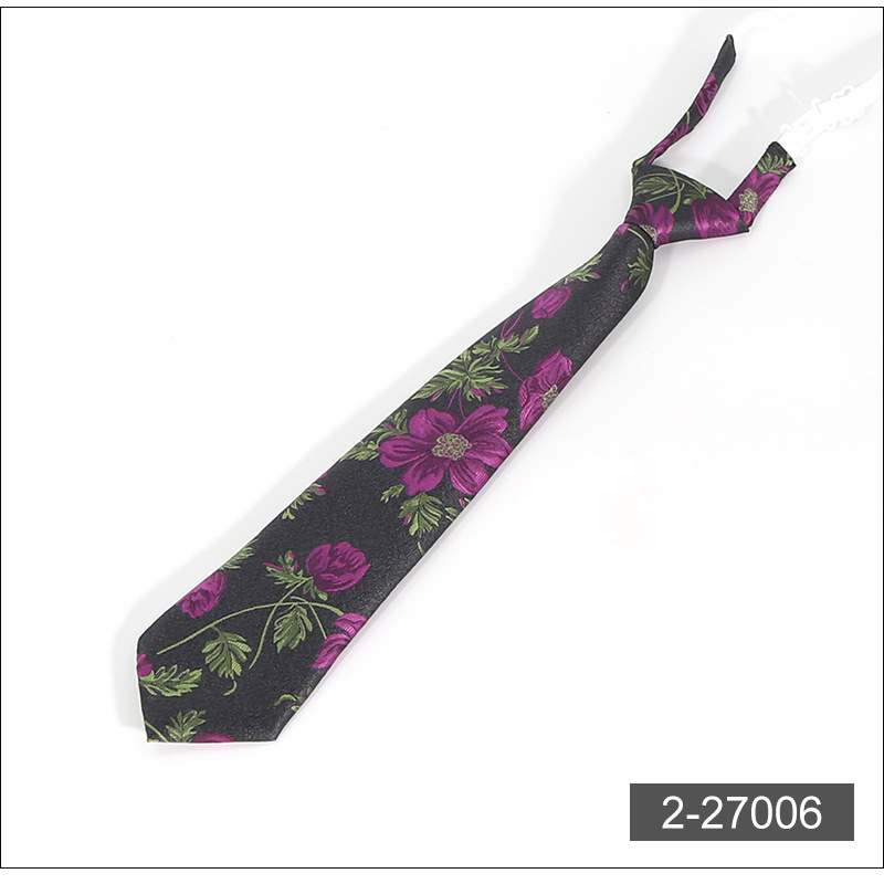 Kravata s cvjetnim jacquard uzorkom, unisex casual stil, veličina 33×7 cm, obične širine, materijal: poliester pređa, jacquard tkanina, oblik cvijeta.