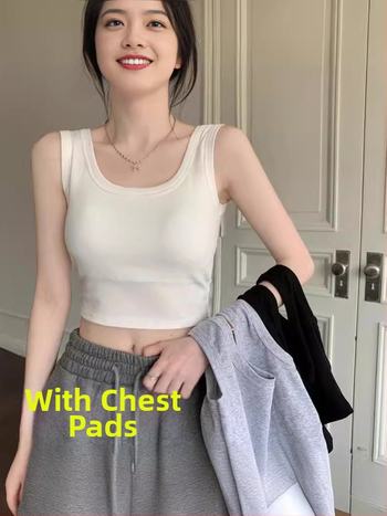 Női ultrakönnyű rövid top mellnél támasztó és wrap dizájnnal - ujjatlan crop top, poliészter 90–95%, sling stílus, dupla pánt