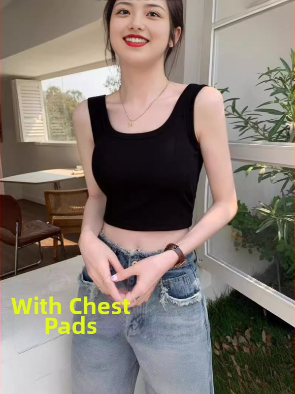 Ženská ultra krátka vesta s výplňou na prsiach a wrap dizajnom - bez rukávov crop top, polyester 90–95%, sling štýl, dvojité ramienka