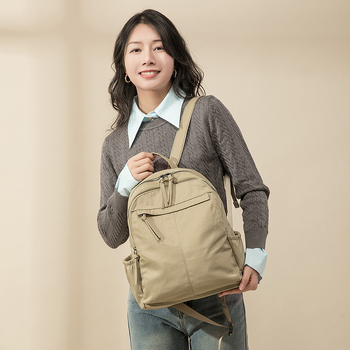 Γυναικεία σακίδιο πλάτης ταξιδιού από Oxford ύφασμα, κλείσιμο με φερμουάρ, επένδυση πολυεστέρα, αναπνεύσιμη και αδιάβροχη