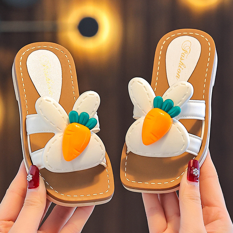 Пантофи за момичета - модел с лък, PVC горна част и подметка, противохлъзгащи, възраст 1–6 години, лято 2025