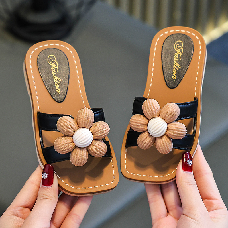 Пантофи за момичета - модел с лък, PVC горна част и подметка, противохлъзгащи, възраст 1–6 години, лято 2025