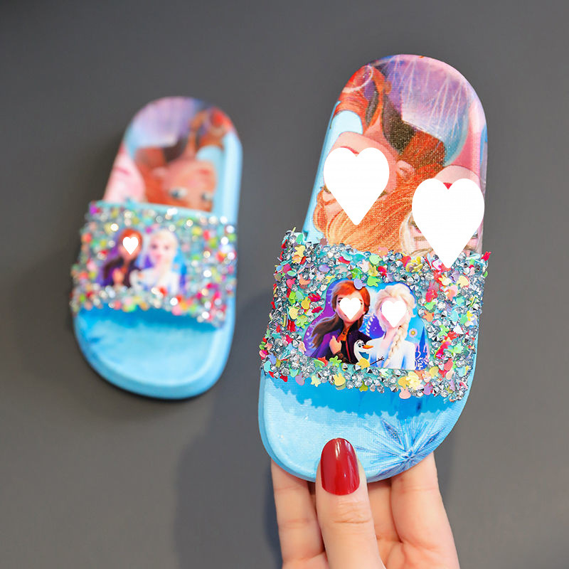 Детски флип-флопи в принцес стил, EVA горна част, EVA подметка, антихлъзгащи