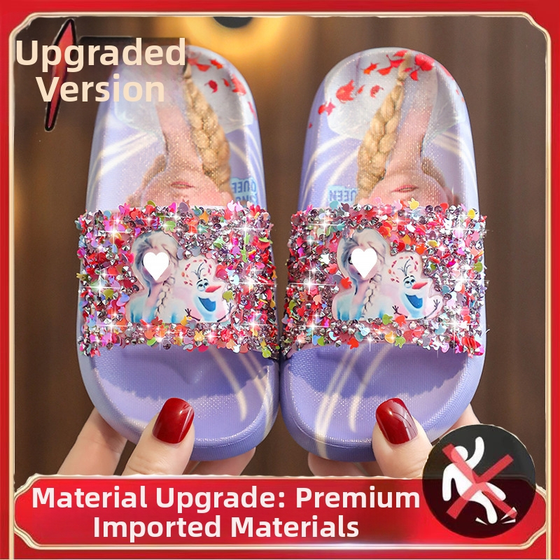 Детски флип-флопи в принцес стил, EVA горна част, EVA подметка, антихлъзгащи