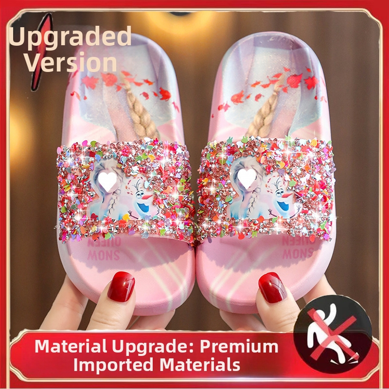 Детски флип-флопи в принцес стил, EVA горна част, EVA подметка, антихлъзгащи