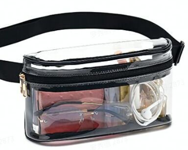 Ženska pojas torba od PVC s poklopcem, gradski stil, zatvaranje zipom, unutarnja džep s zipom
