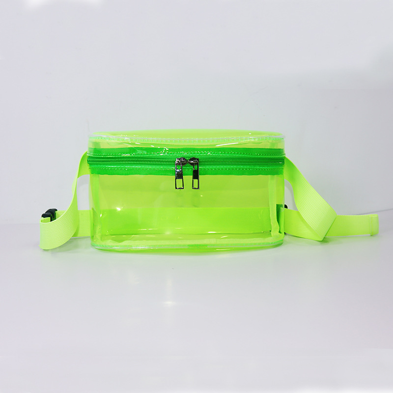 Ženska pojas torba od PVC s poklopcem, gradski stil, zatvaranje zipom, unutarnja džep s zipom