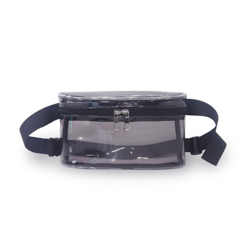 Ženska pojas torba od PVC s poklopcem, gradski stil, zatvaranje zipom, unutarnja džep s zipom