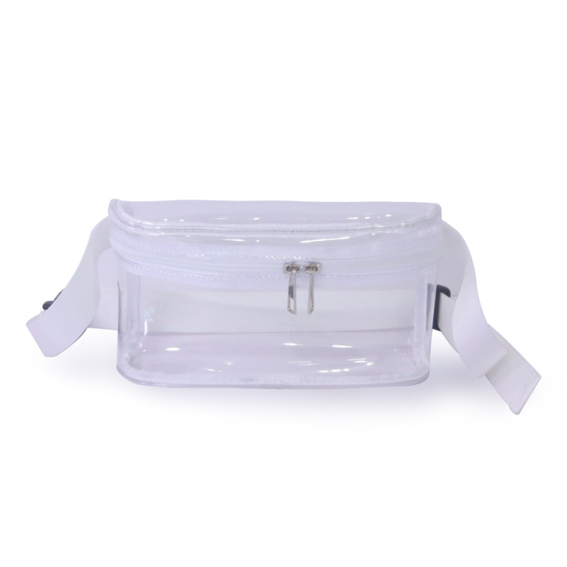 Ženska pojas torba od PVC s poklopcem, gradski stil, zatvaranje zipom, unutarnja džep s zipom