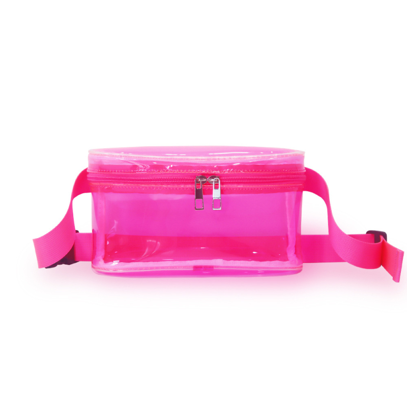 Ženska pojas torba od PVC s poklopcem, gradski stil, zatvaranje zipom, unutarnja džep s zipom