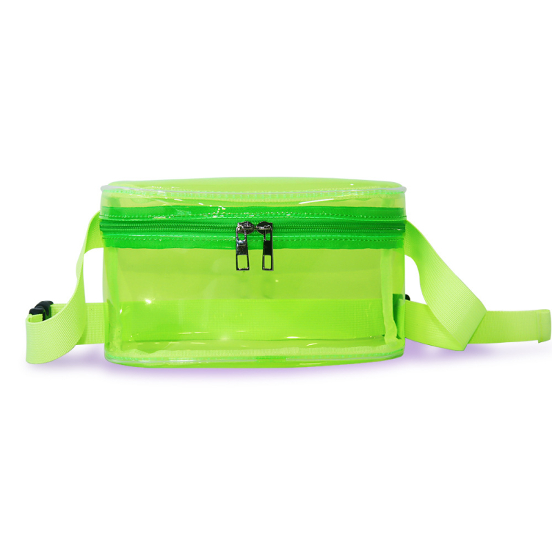Ženska pojas torba od PVC s poklopcem, gradski stil, zatvaranje zipom, unutarnja džep s zipom