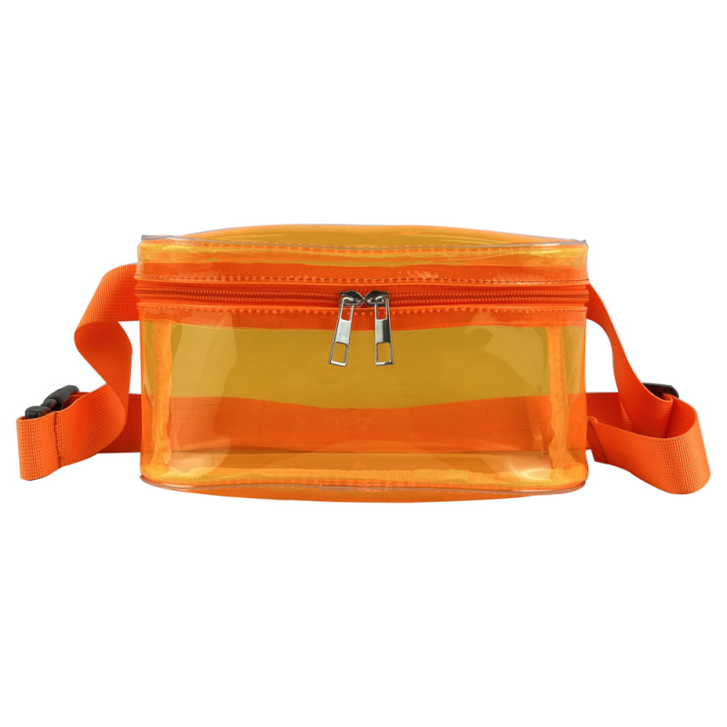 Ženska pojas torba od PVC s poklopcem, gradski stil, zatvaranje zipom, unutarnja džep s zipom