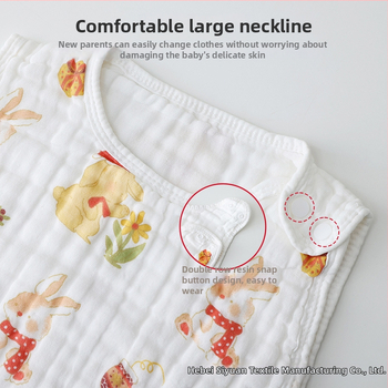 Sac de dormit pentru sugari vară, bumbac 100%, fără mâneci, umplutură din bumbac, design desene animate