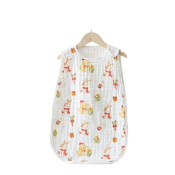 Sac de dormit pentru sugari vară, bumbac 100%, fără mâneci, umplutură din bumbac, design desene animate