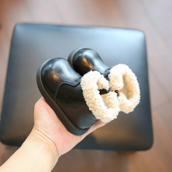 Gyerekeknek készült bőrből készült bakancsok, magas szárú, oldalsó cipzárral, mikroszálas bőr, csúszásmentes és melegen tartó, 6–36 hónapos korosztálynak