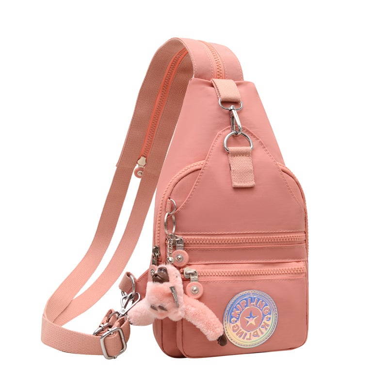 Lagana ženska crossbody torba od najlona sa zatvaračem, skriveni džep i džep za mobitel
