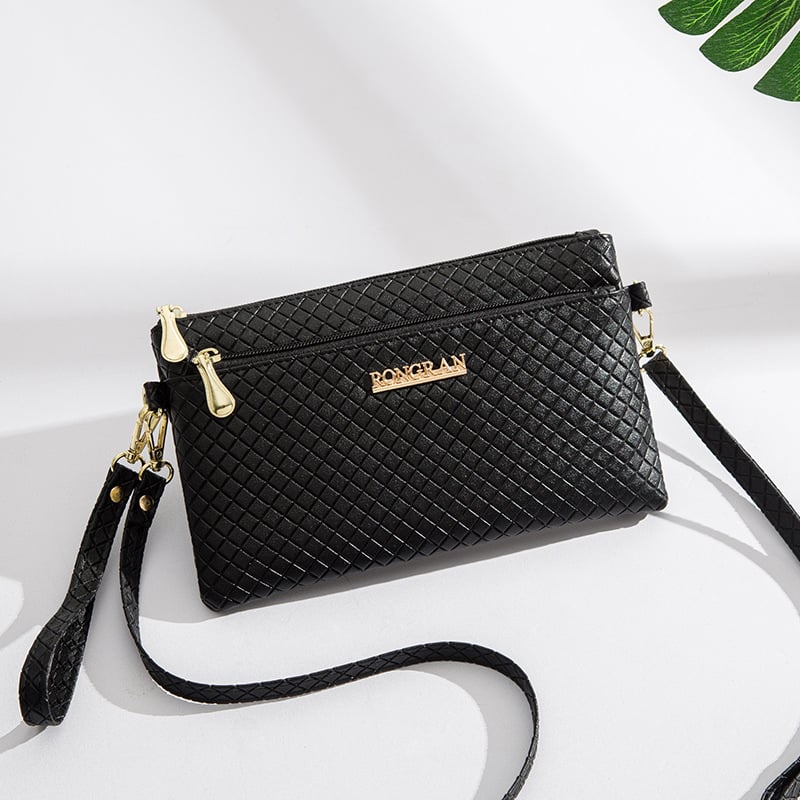 PU kvadratna torba preko ramena, crossbody stil, zatvarač, poliester podstava, unutarnji pretinci za telefon i ID