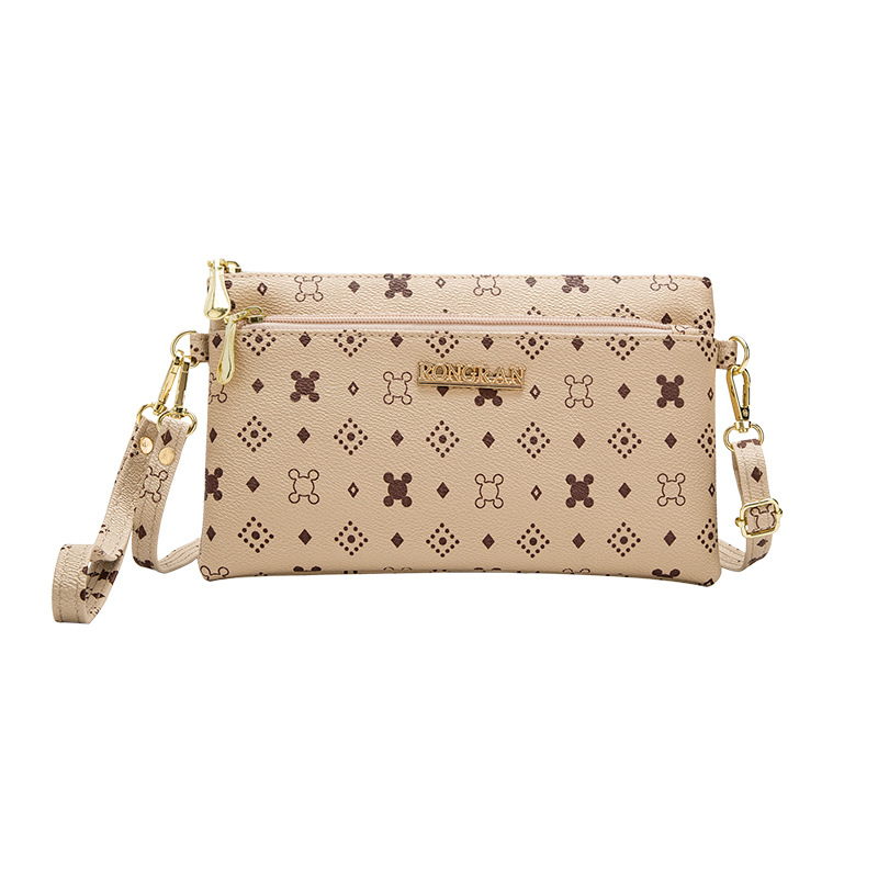 PU kvadratna torba preko ramena, crossbody stil, zatvarač, poliester podstava, unutarnji pretinci za telefon i ID