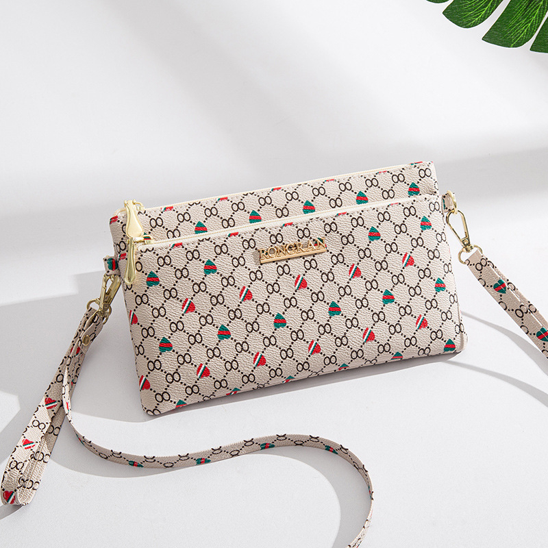 PU kvadratna torba preko ramena, crossbody stil, zatvarač, poliester podstava, unutarnji pretinci za telefon i ID