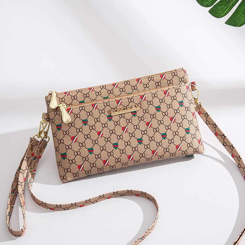 PU kvadratna torba preko ramena, crossbody stil, zatvarač, poliester podstava, unutarnji pretinci za telefon i ID