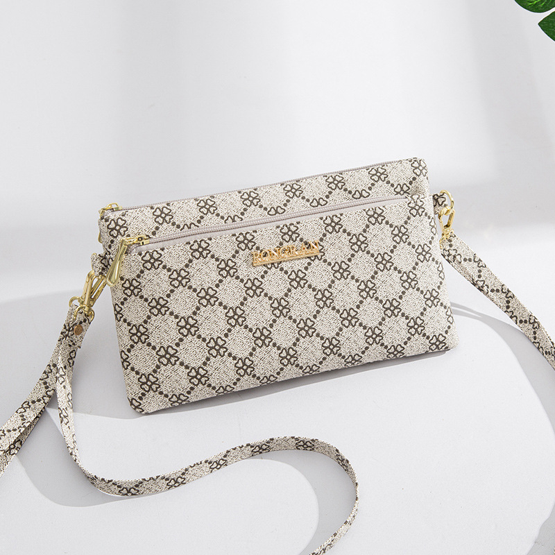 PU kvadratna torba preko ramena, crossbody stil, zatvarač, poliester podstava, unutarnji pretinci za telefon i ID