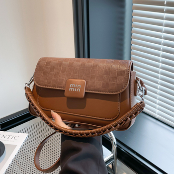 Retro PU crossbody torba s vodoravnom kvadratnom formom, zatvaranje kapom, džepovi sa zipom i džep za dokumente, s jednom naramenicom, jesen 2025 izdanje