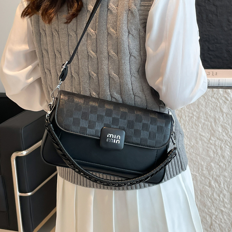 Retro PU crossbody torba s vodoravnom kvadratnom formom, zatvaranje kapom, džepovi sa zipom i džep za dokumente, s jednom naramenicom, jesen 2025 izdanje